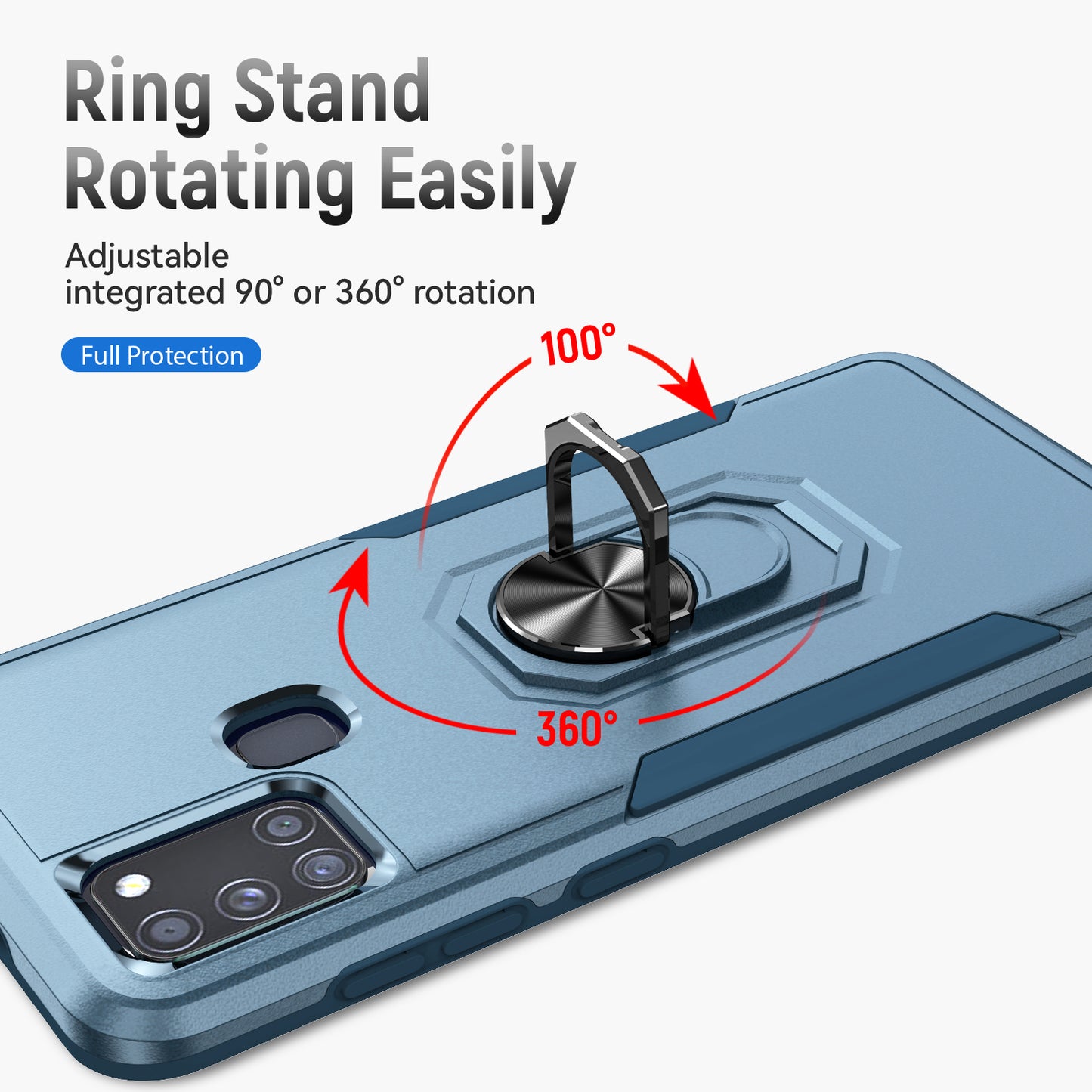 Pioneer Galaxy A21s Case Rotating Ring Stand