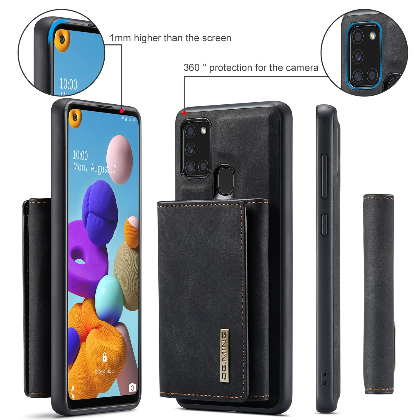 Retro Detachable Fold Wallet Galaxy A21s Case Magnetic Clip