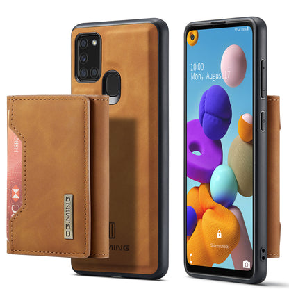 Retro Detachable Fold Card Holder Galaxy A21s Case Magnetic Clip