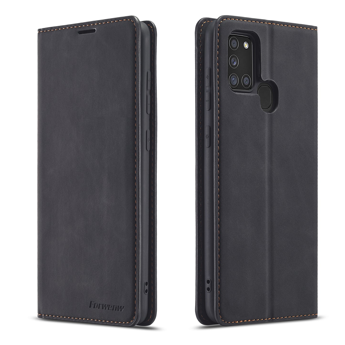 Illusion Slim Retro Leather Galaxy A21s Case Magnetic