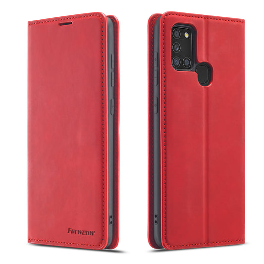 Illusion Slim Retro Leather Galaxy A21s Case Magnetic