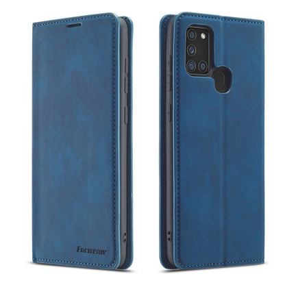 Illusion Slim Retro Leather Galaxy A21s Case Magnetic