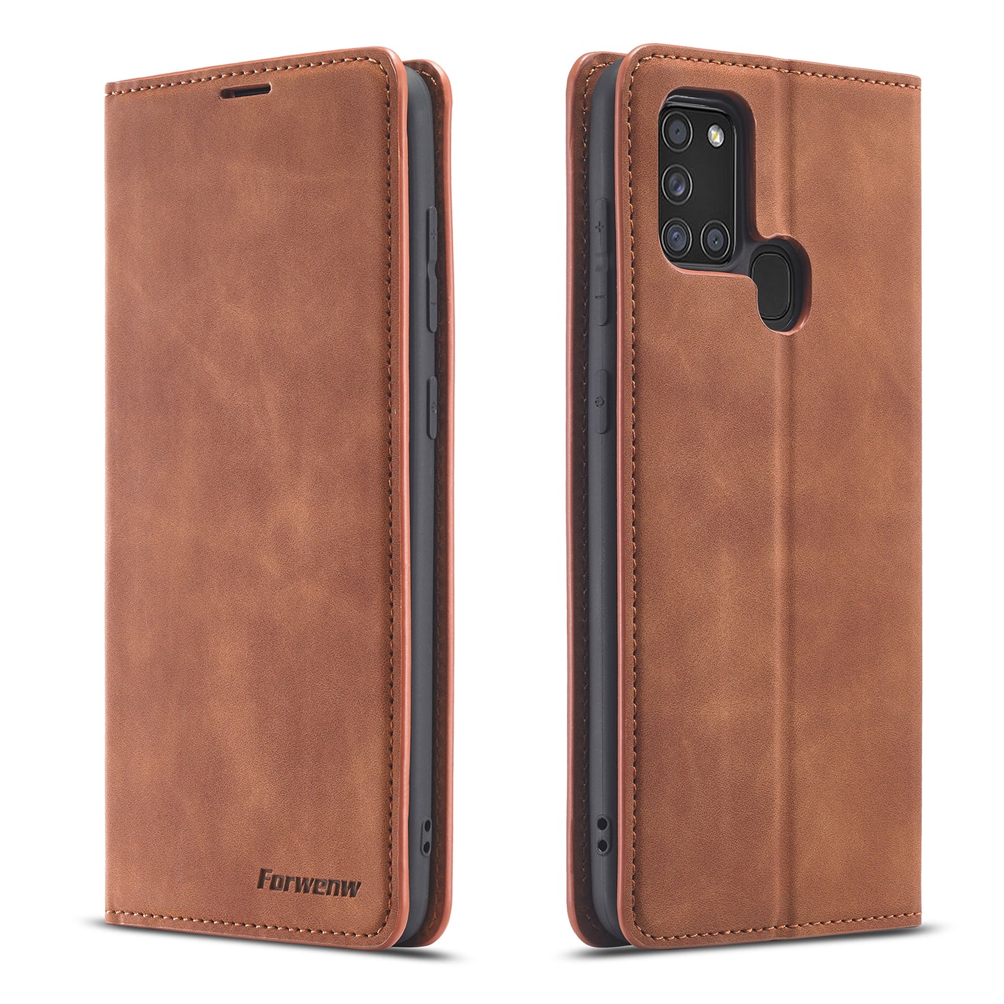 Illusion Slim Retro Leather Galaxy A21s Case Magnetic