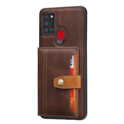 Buckle Retro Leather Galaxy A21s Case Stand Multi-card Slots