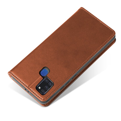 PU Leather Galaxy A21s Case Wallet Stand Texture Deluxe