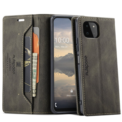 Luxury Retro Leather Galaxy A22s Case Magnetic Buckle RFID