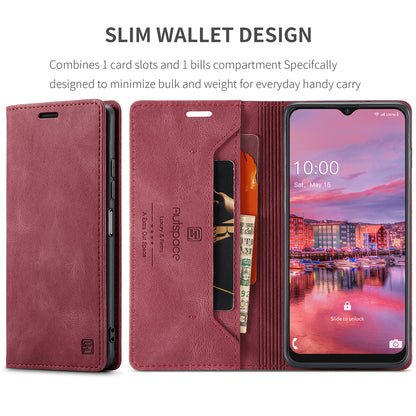 Luxury Retro Leather Galaxy A22s Case Magnetic Buckle RFID