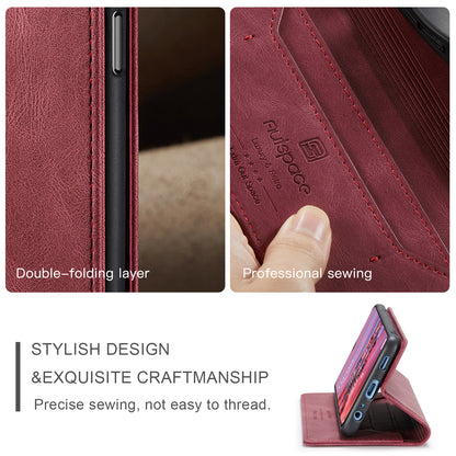 Luxury Retro Leather Galaxy A22s Case Magnetic Buckle RFID