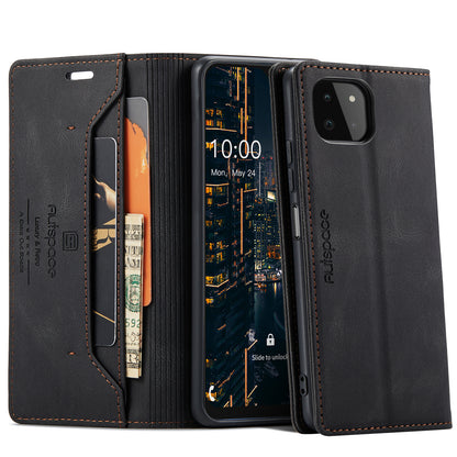 Luxury Retro Leather Galaxy A22s Case Magnetic Buckle RFID