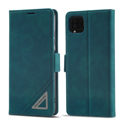 Silver Blocking Short Buckle Galaxy A22s Case Leather Retro