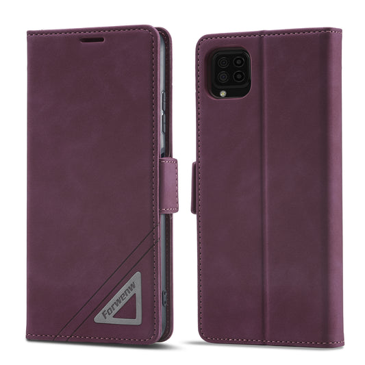 Silver Blocking Short Buckle Galaxy A22 Case Leather Retro