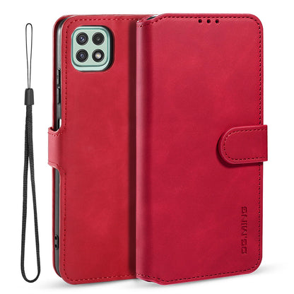 Retro Leather Edge Galaxy A22 Case with Hand Strap