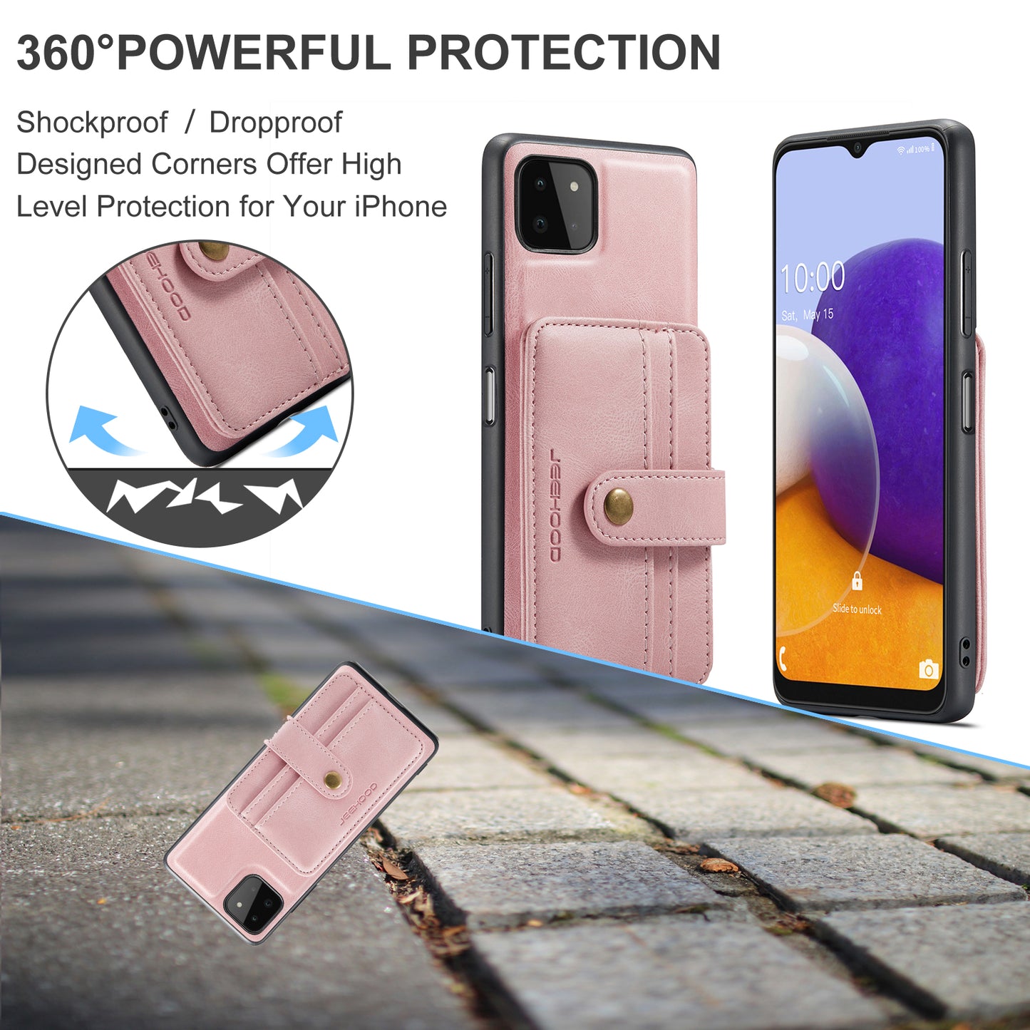 Powerful Magnetic Card Holder Galaxy A22 Case Detachable