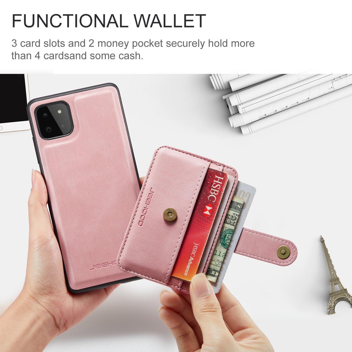 Powerful Magnetic Card Holder Galaxy A22 Case Detachable