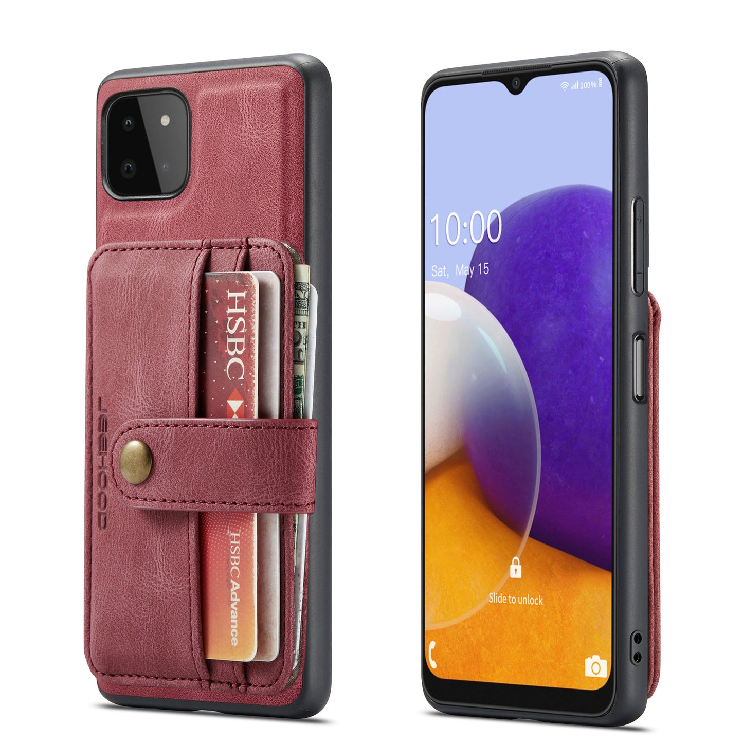 Powerful Magnetic Card Holder Galaxy A22 Case Detachable