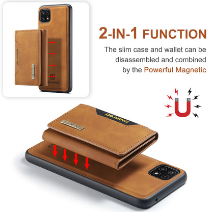 Retro Detachable Fold Card Holder Galaxy A22 Case Magnetic Clip