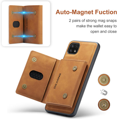 Retro Detachable Fold Card Holder Galaxy A22 Case Magnetic Clip