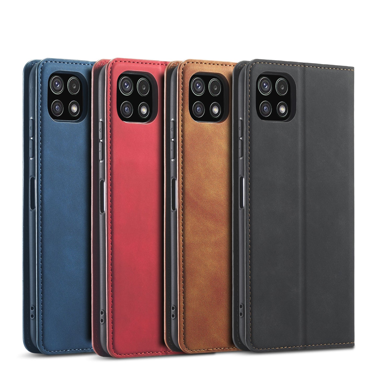 Illusion Slim Retro Leather Galaxy A22s Case Magnetic