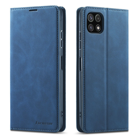 Illusion Slim Retro Leather Galaxy A22 Case Magnetic