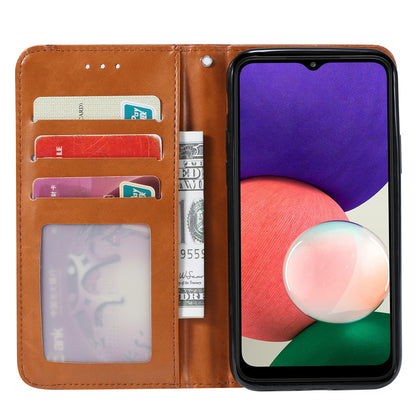 Classical Knead Leather Galaxy A22s Case with Notes Pocket