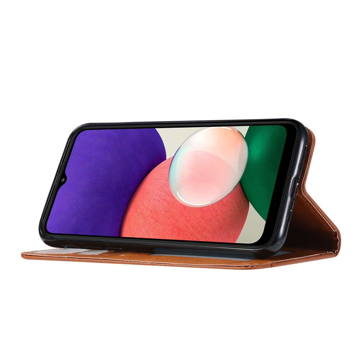 Classical Knead Leather Galaxy A22s Case with Notes Pocket