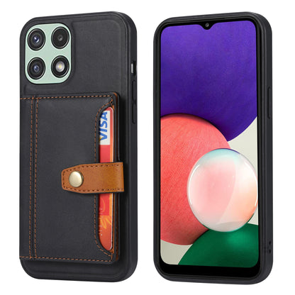 Buckle Retro Leather Galaxy A22 Case Stand Multi-card Slots