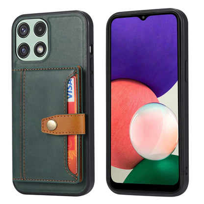 Buckle Retro Leather Galaxy A22 Case Stand Multi-card Slots