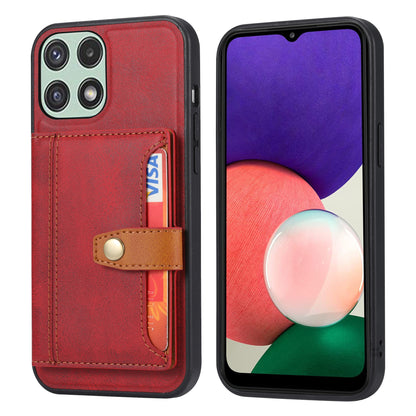 Buckle Retro Leather Galaxy A22 Case Stand Multi-card Slots