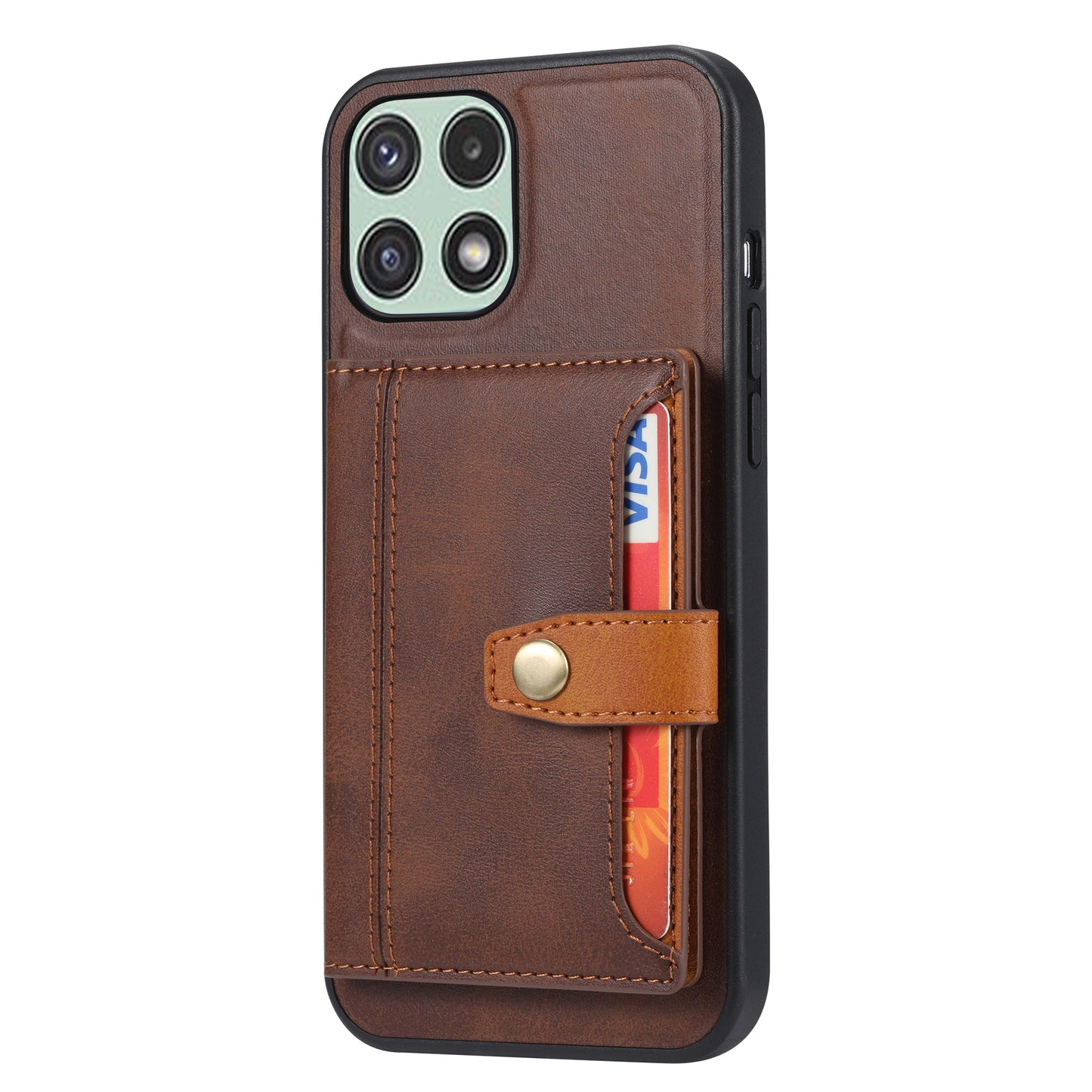 Buckle Retro Leather Galaxy A22 Case Stand Multi-card Slots