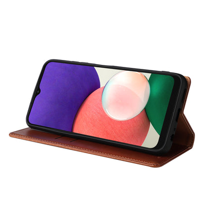 PU Leather Galaxy A22 Case Wallet Stand Texture Deluxe