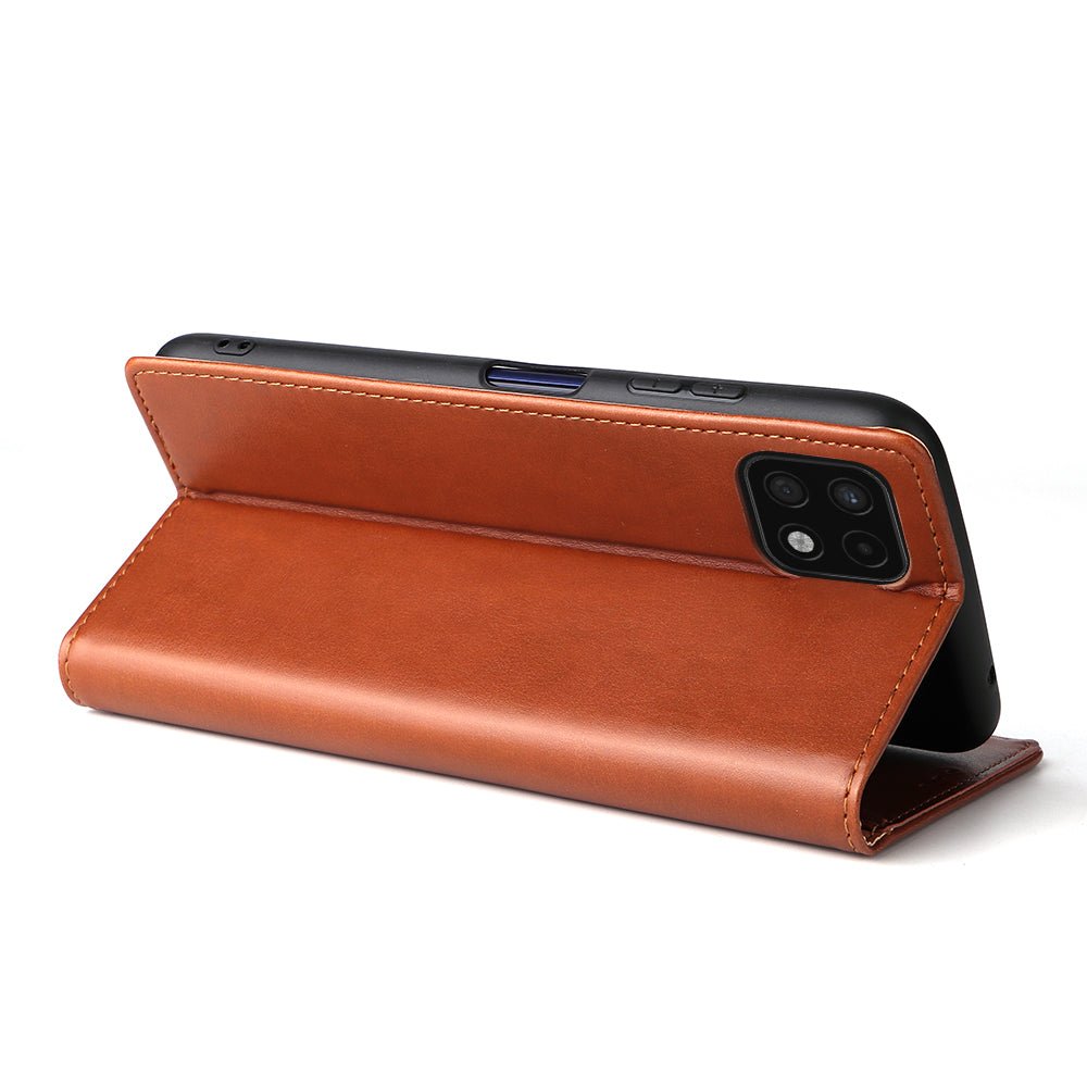 PU Leather Galaxy A22s Case Wallet Stand Texture Deluxe