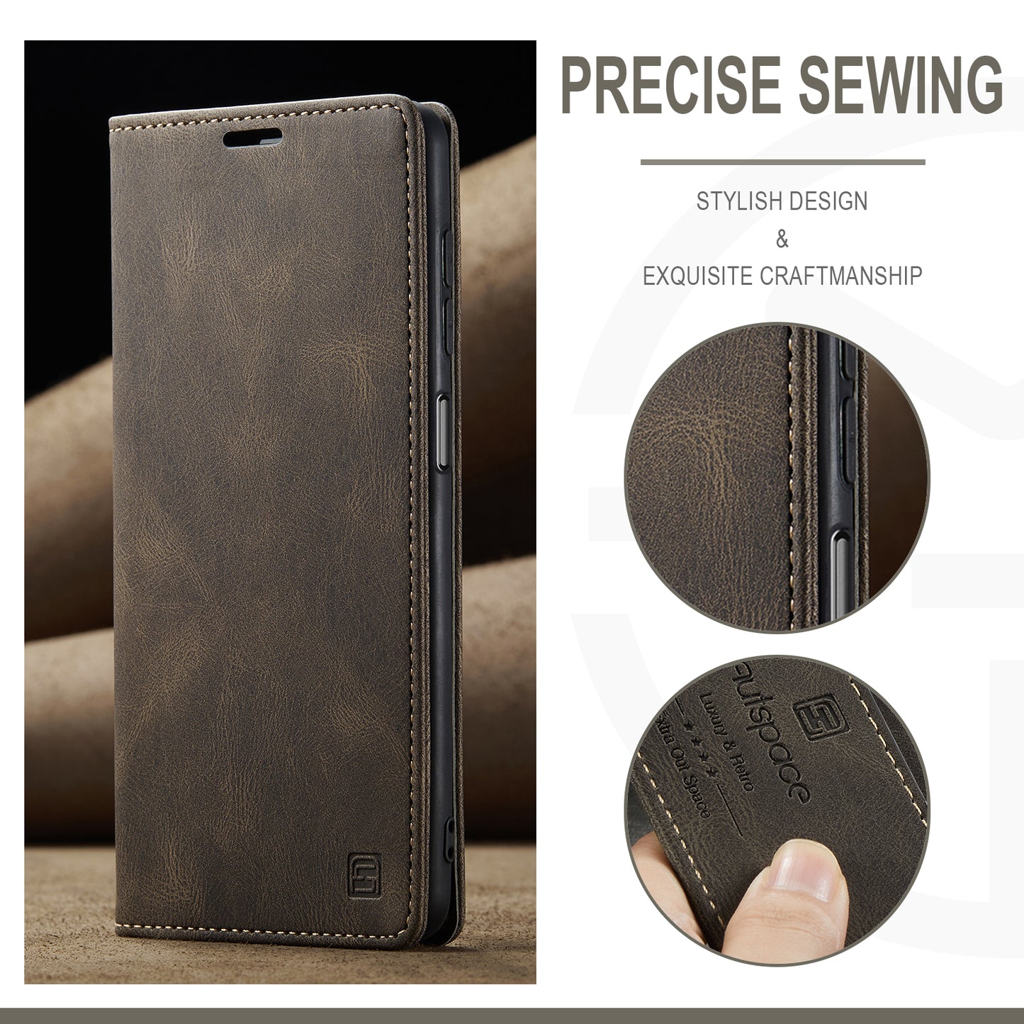 Luxury Retro Leather Galaxy A23 Case Magnetic Buckle RFID