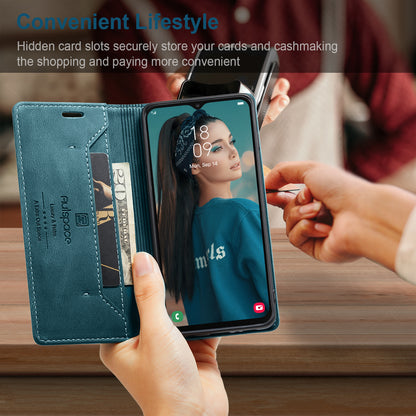 Luxury Retro Leather Galaxy A23 Case Magnetic Buckle RFID