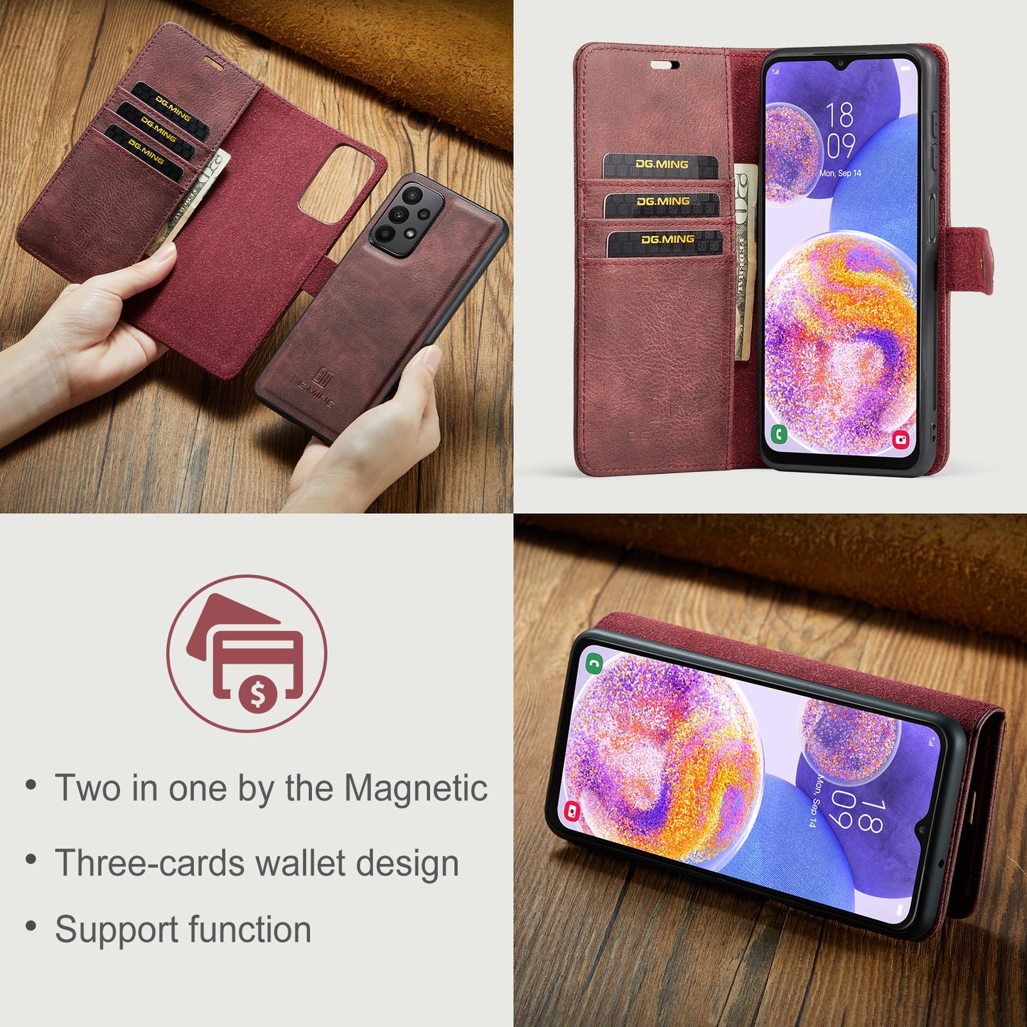 Wallet Detachable 2 In 1 Buckle Galaxy A23 Case Magnetic