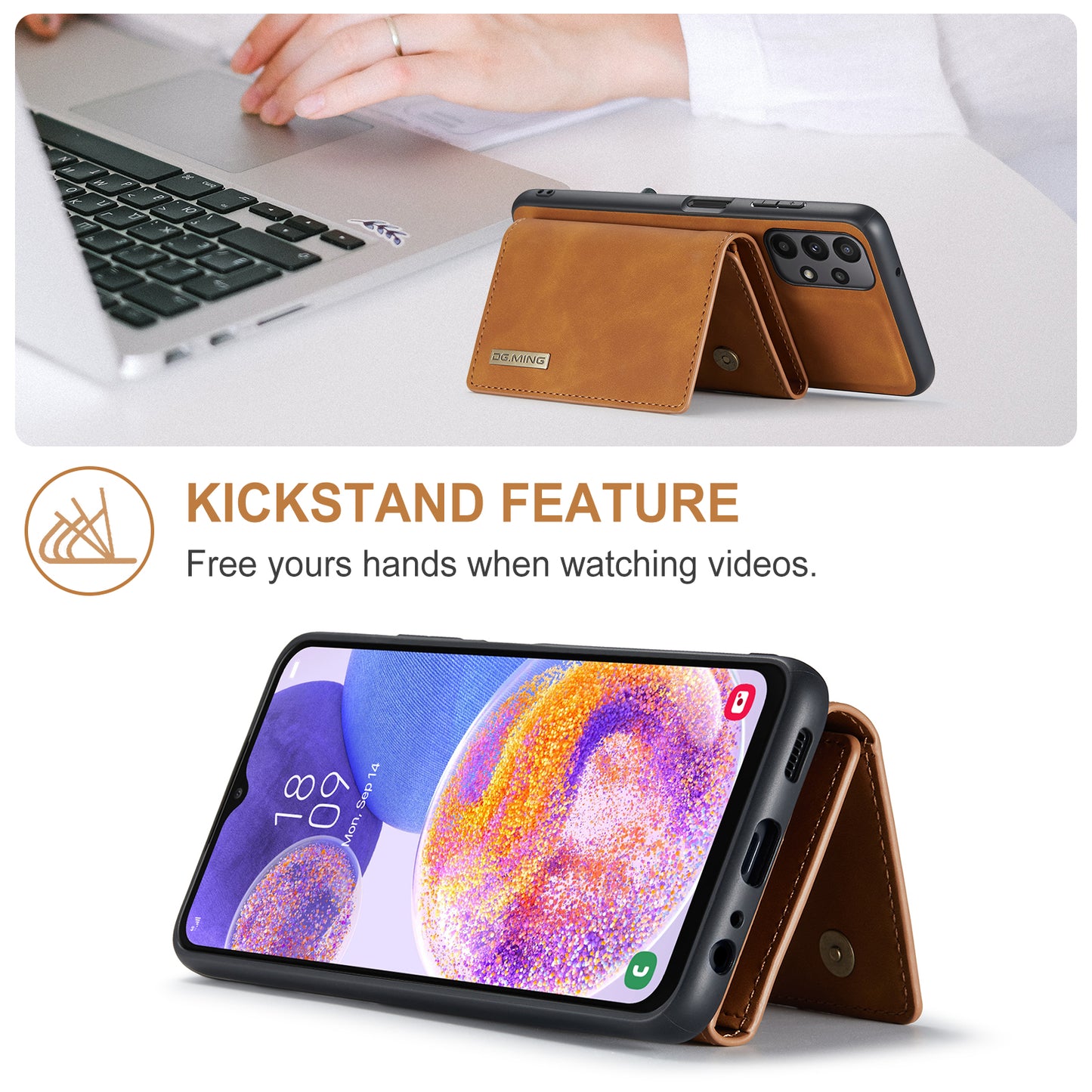 Retro Detachable Fold Wallet Galaxy A23 Case Magnetic Clip