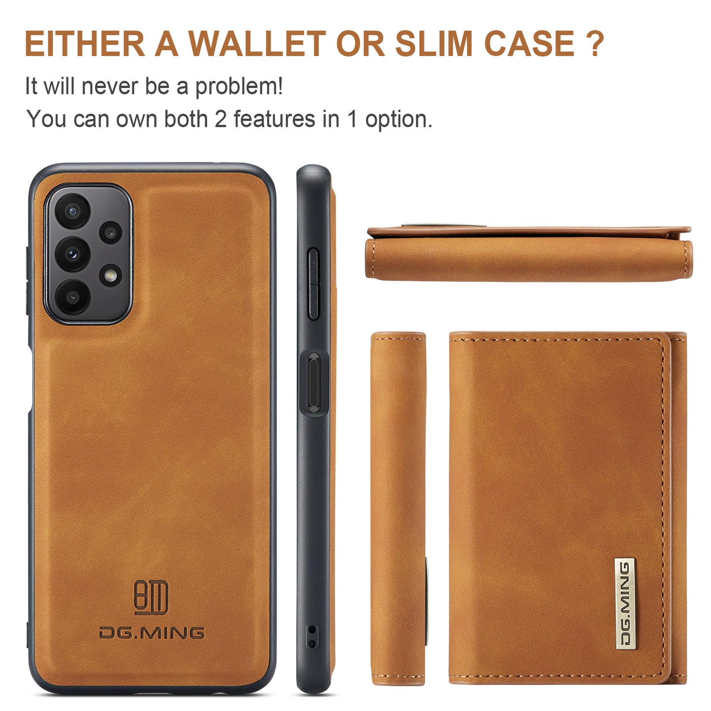 Retro Detachable Fold Wallet Galaxy A23 Case Magnetic Clip