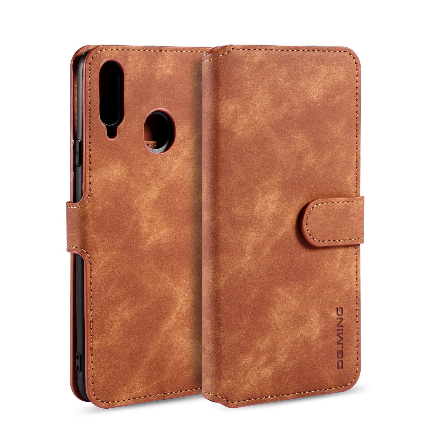 Retro Leather Edge Galaxy A20s Case with Hand Strap