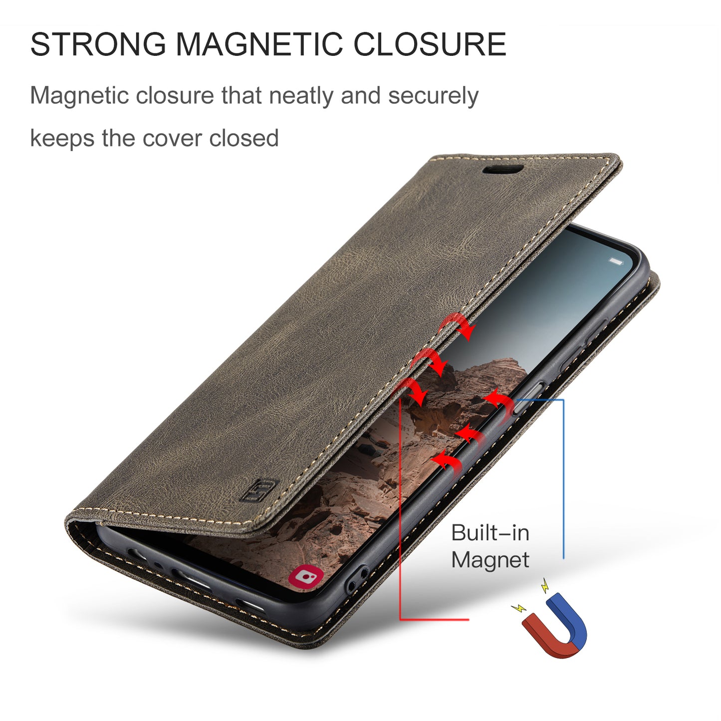 Luxury Retro Leather Galaxy A24 Case Magnetic Buckle RFID