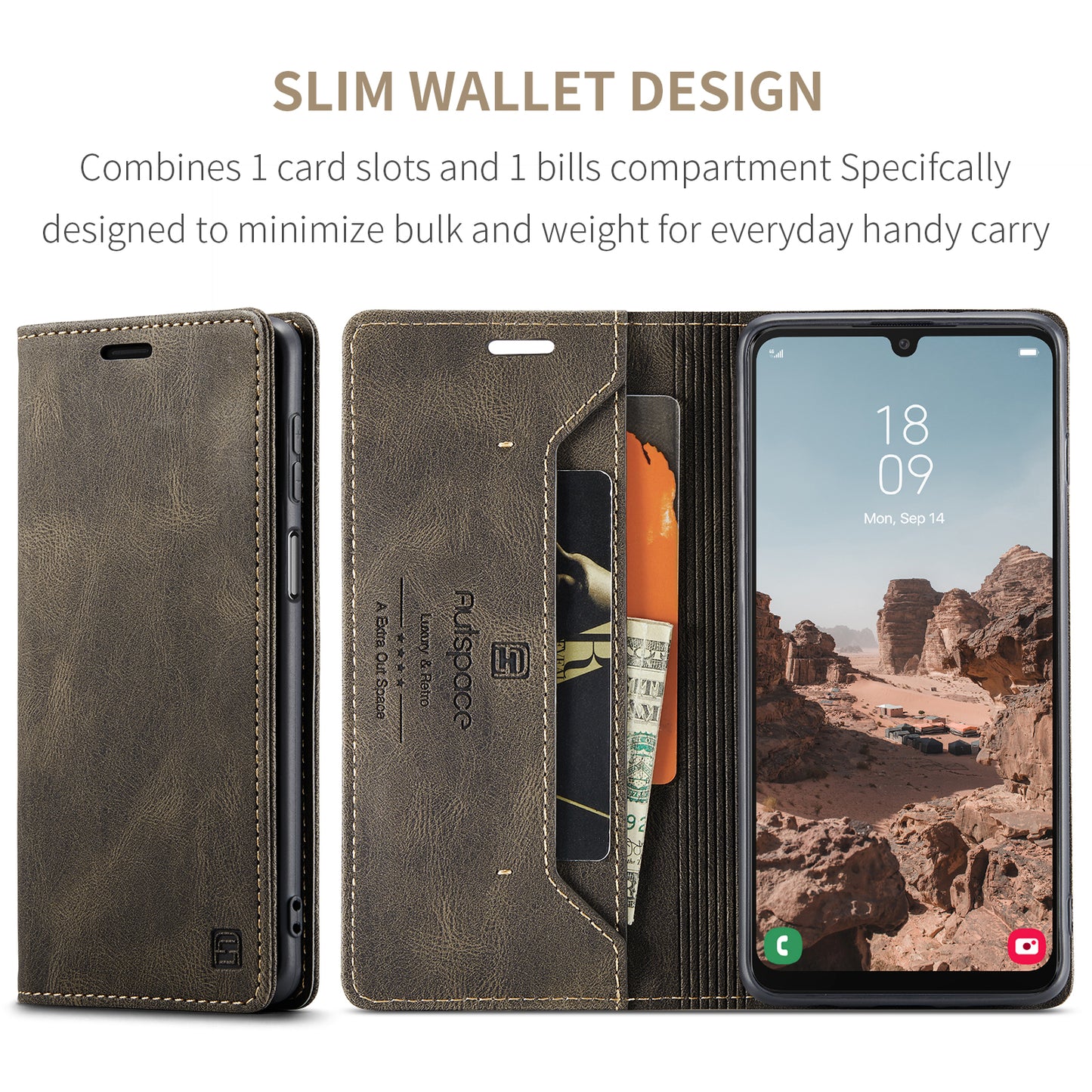 Luxury Retro Leather Galaxy A24 Case Magnetic Buckle RFID