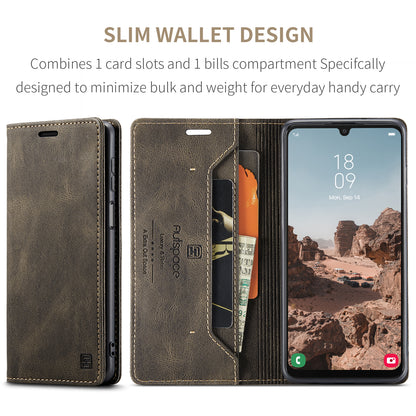 Luxury Retro Leather Galaxy A24 Case Magnetic Buckle RFID