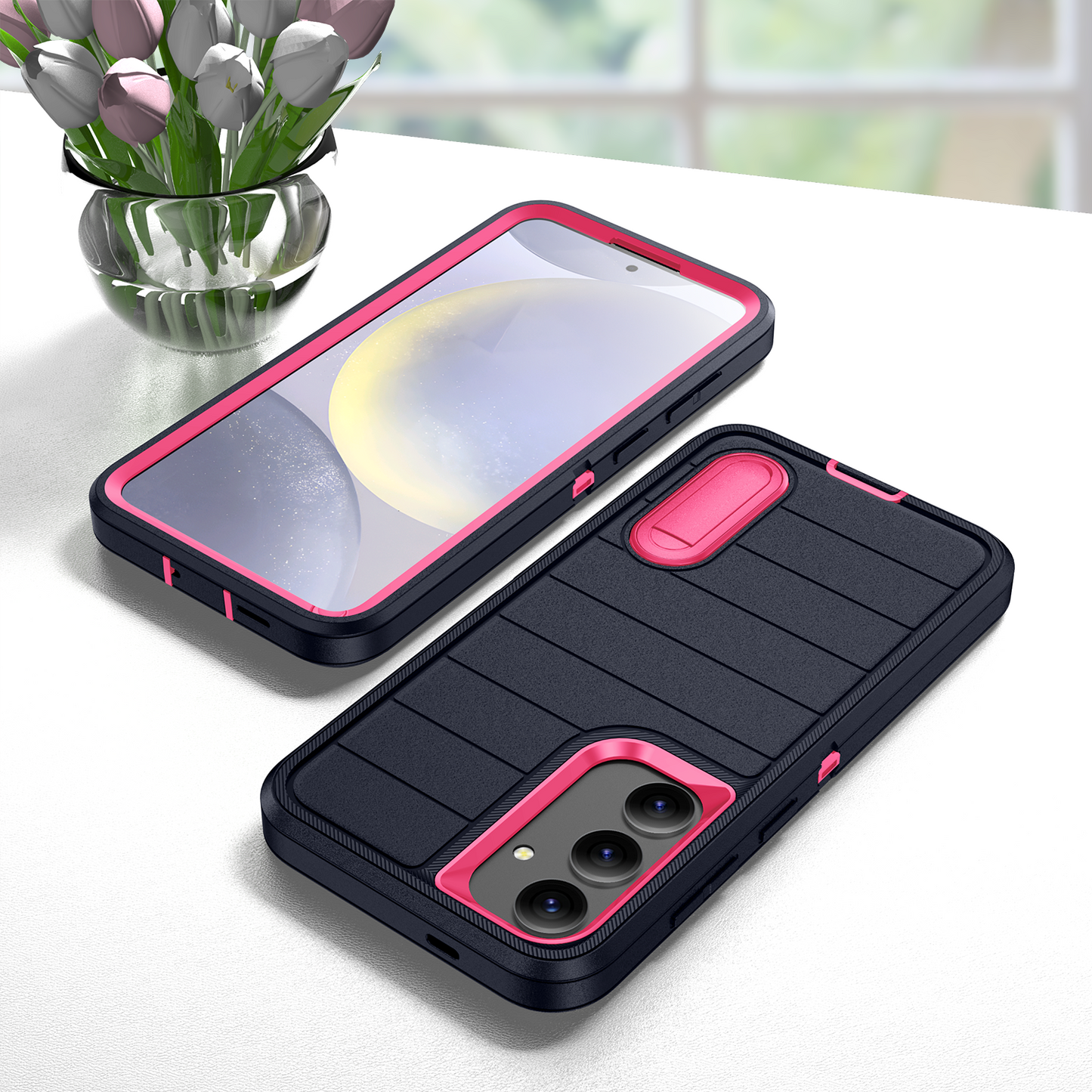 Defender Galaxy S24+ Case Rotating Ring Stand