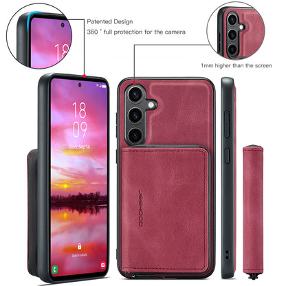 Magnetic Removable Zipper Wallet Galaxy S24 FE Case Leather Back