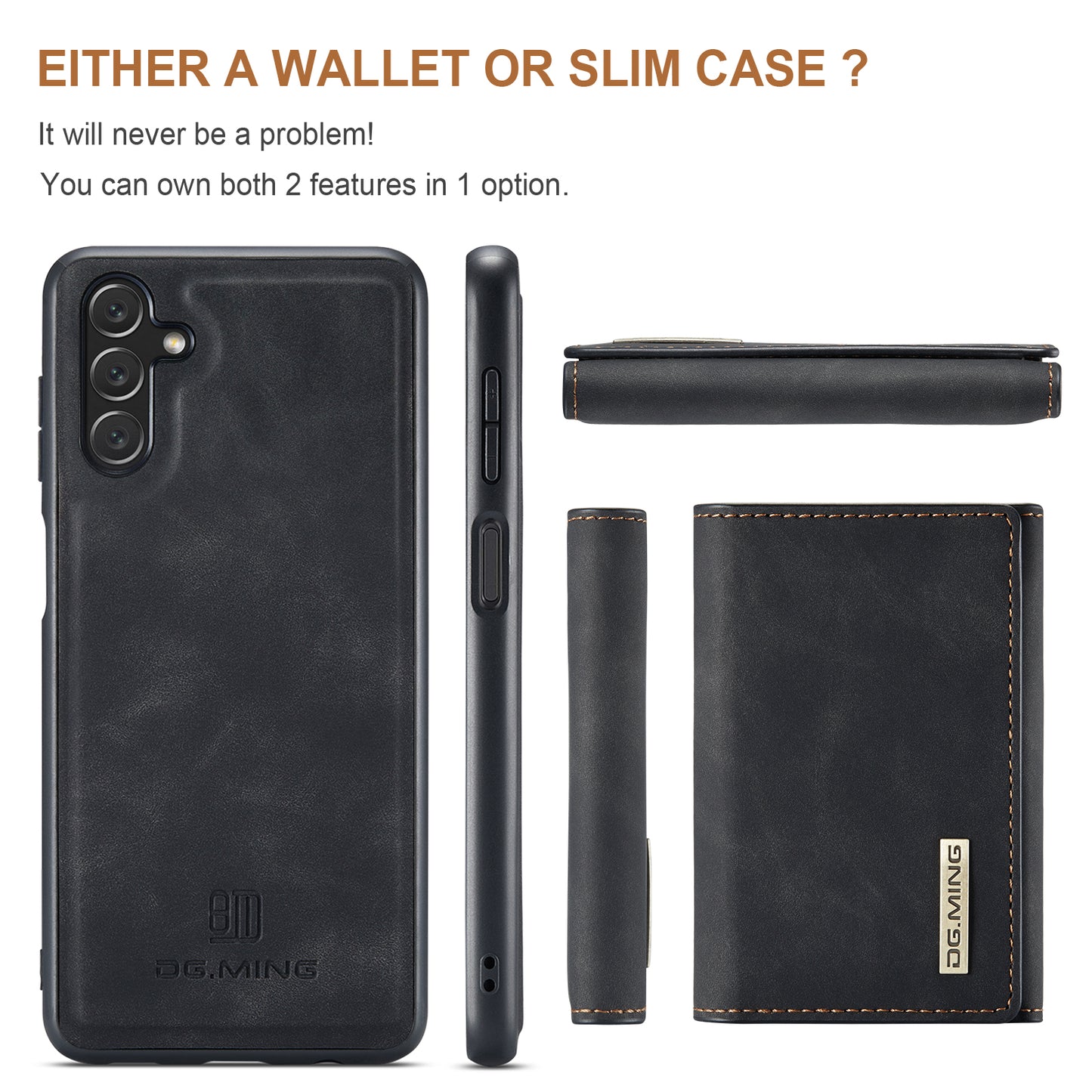 Retro Detachable Fold Wallet Galaxy A24 Case Magnetic Clip