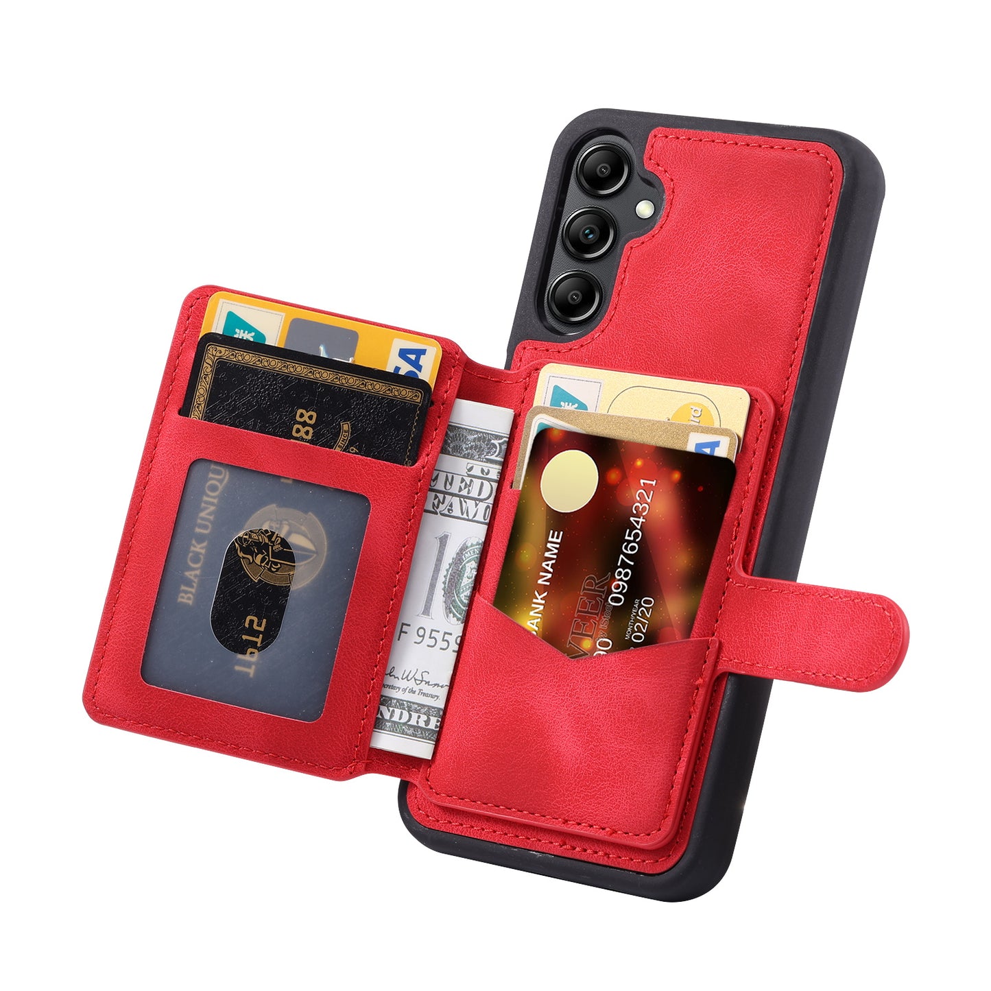 Fantasy Card Slots Buckle Galaxy A24 Case Leather Anti-theft