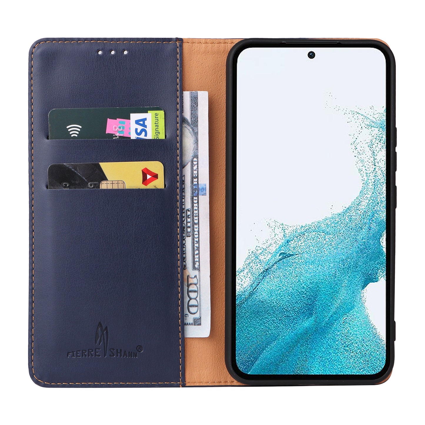 PU Leather Galaxy A24 Case Wallet Stand Texture Deluxe