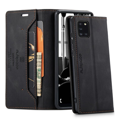 Luxury Retro Leather Galaxy A31 Case Magnetic Buckle RFID