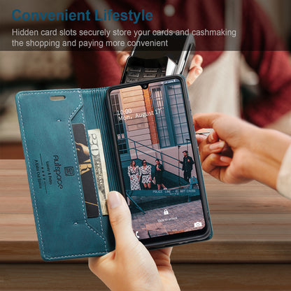 Luxury Retro Leather Galaxy A31 Case Magnetic Buckle RFID