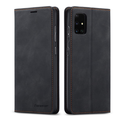 Illusion Slim Retro Leather Galaxy A41 Case Magnetic