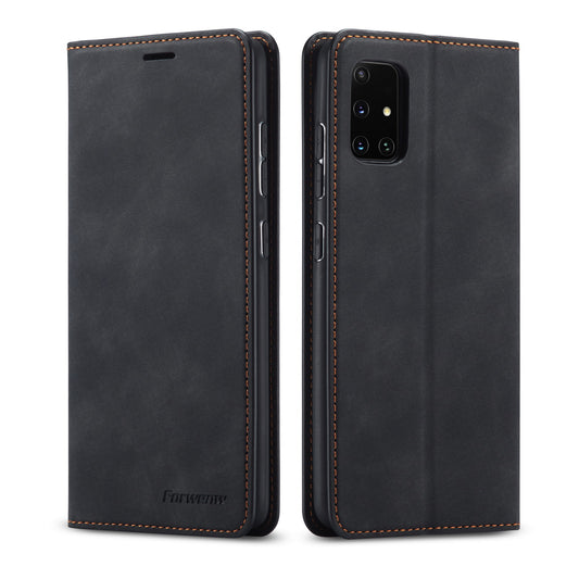 Illusion Slim Retro Leather Galaxy A31 Case Magnetic