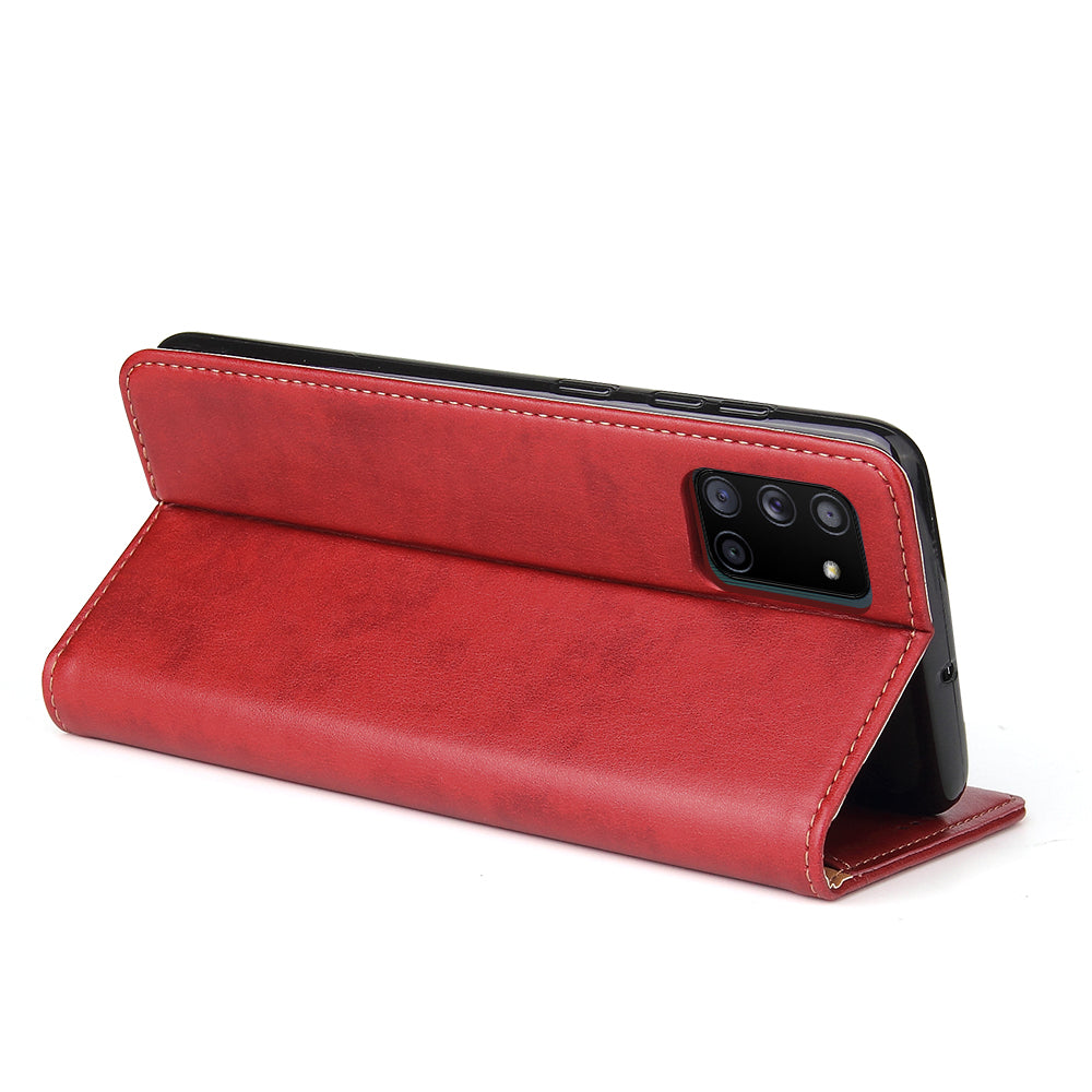 PU Leather Galaxy A31 Case Wallet Stand Texture Deluxe